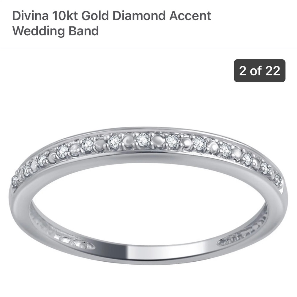 3 piece 10k white gold wedding band set
